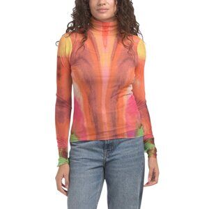 AFRM Turtle Neck Long Sleeve Mesh Top